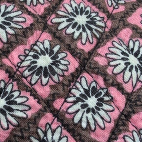 Vera Bradley Small Zipper Pouch Mocha Rouge Pattern Travel Case Bag - Picture 6 of 7